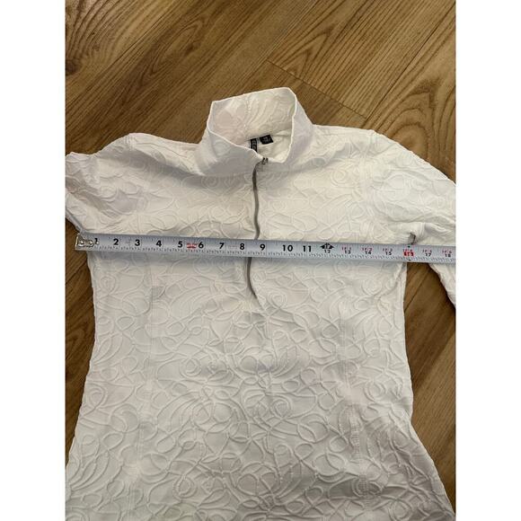 Sno Skins 1/4 zip pullover, white with pattern, women’s Xsmall - Picture 6 of 9